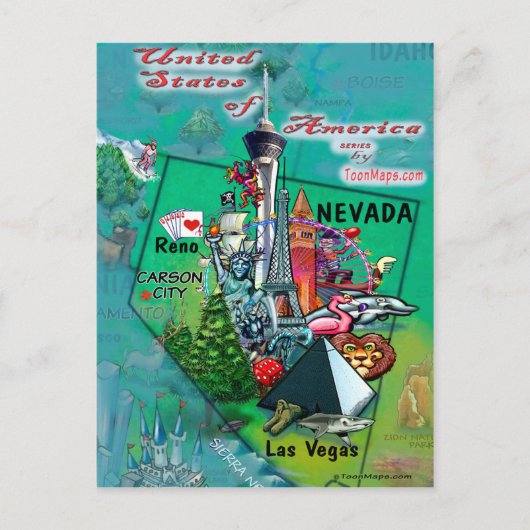 Postale Carte Nevada USA (Devant)