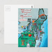 Postale Carte New England USA (Devant / Derrière)