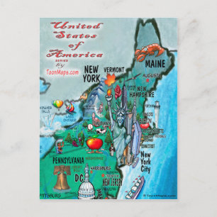 Postale Carte New England USA
