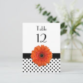 Postale Carte Noir Blanc Polka Dot Orange Gerber Table (Debout devant)