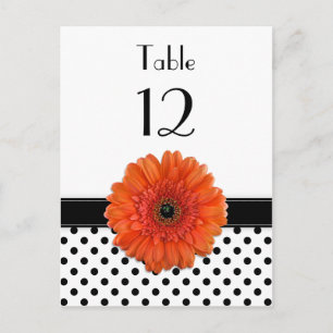 Postale Carte Noir Blanc Polka Dot Orange Gerber Table