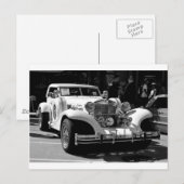 Postale Carte noire et blanche de voiture rétro Excalibur (Devant / Derrière)
