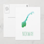 Postale Carte Norvège (Devant / Derrière)