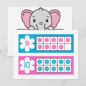 Postale Carte numérique, Carte Flash de comptage préscolai (Devant / Derrière)