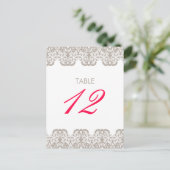 Postale Carte Numéro de la table de dentelle Cappuccino (Debout devant)