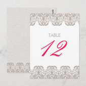 Postale Carte Numéro de la table de dentelle Cappuccino (Devant / Derrière)
