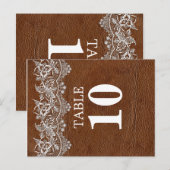 Postale Carte Numéro de la table de recherche en cuir et d (Devant / Derrière)