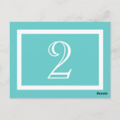 Postale Carte Numéro de tableau - Aqua - Personnalisable (Dos)
