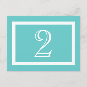 Postale Carte Numéro de tableau - Aqua - Personnalisable