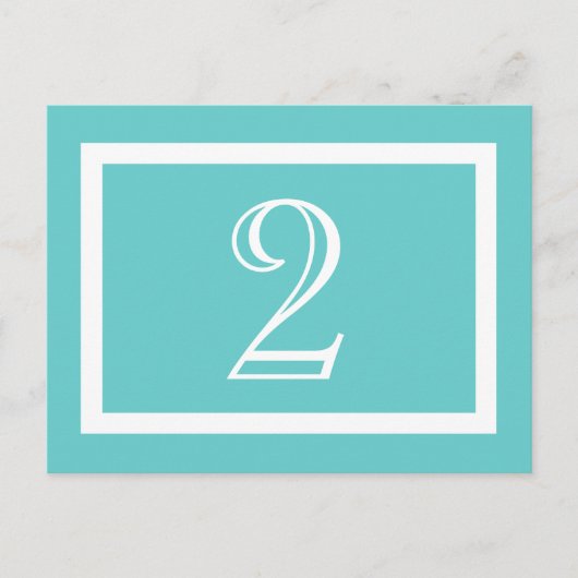 Postale Carte Numéro de tableau - Aqua - Personnalisable (Devant)