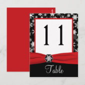 Postale Carte Numéro de tableau Black, White, Red Snowflak (Devant / Derrière)