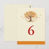 Postale Carte Numéro de tableau de l'arbre automnal (Devant / Derrière)