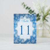 Postale Carte numéro de tableau des flocons de neige bleus (Debout devant)