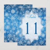 Postale Carte numéro de tableau des flocons de neige bleus (Devant / Derrière)