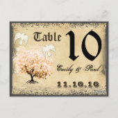Postale Carte Numéro de tableau Doses Coral Heart Leaf Tre (Dos)