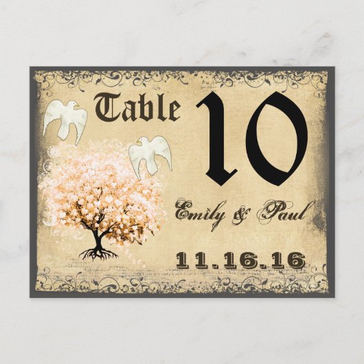 Postale Carte Numéro de tableau Doses Coral Heart Leaf Tre (Devant)