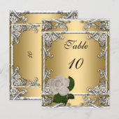 Postale Carte Numéro de tableau Élégant Rose de crème doré (Devant / Derrière)