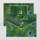 Postale Carte Numéro de tableau Emerald Green Peacock (Devant / Derrière)