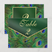 Postale Carte Numéro de tableau Emerald Green Peacock (Devant / Derrière)
