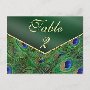 Postale Carte Numéro de tableau Emerald Green Peacock