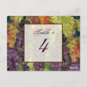 Postale Carte Numéro de tableau Feuille de raisin d'automn (Dos)