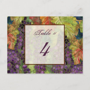 Postale Carte Numéro de tableau Feuille de raisin d'automn