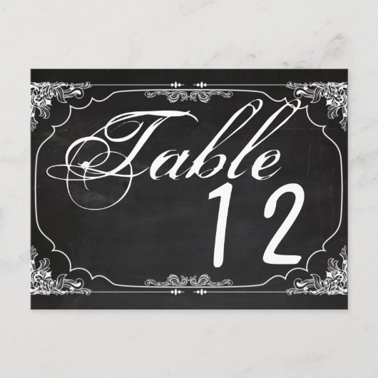 Postale Carte Numéro de tableau Moderne Chalkboard Vintage (Devant)