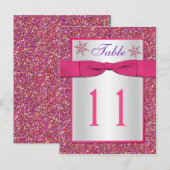 Postale Carte Numéro de tableau Parties scintillant rose,  (Devant / Derrière)