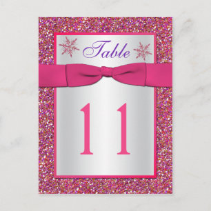 Postale Carte Numéro de tableau Parties scintillant rose,