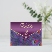 Postale Carte Numéro de tableau Plum Purple Peacock (Debout devant)
