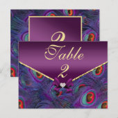 Postale Carte Numéro de tableau Plum Purple Peacock (Devant / Derrière)