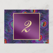 Postale Carte Numéro de tableau Plum Purple Peacock (Dos)