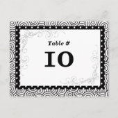 Postale Carte Numéro de tableau pour les événements spécia (Dos)