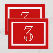 Postale Carte Numéro de tableau - Rouge - Personnalisable (Devant / Derrière)