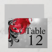 Postale Carte Numéro de tableau rouge sur Masquerade argen (Devant / Derrière)
