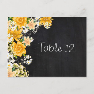 Postale Carte Numéro du tableau rose jaune