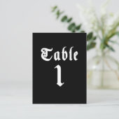 Postale Carte numérotée de table en calligraphie (Debout devant)