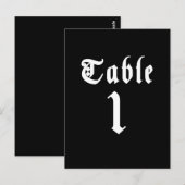 Postale Carte numérotée de table en calligraphie (Devant / Derrière)