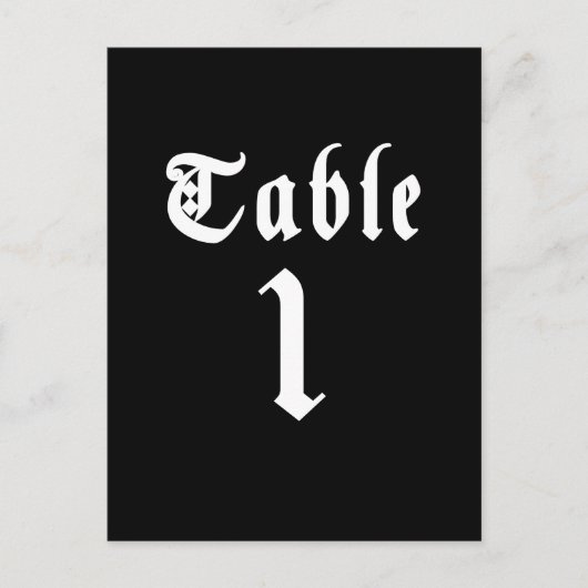 Postale Carte numérotée de table en calligraphie (Devant)