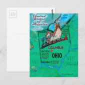 Postale Carte Ohio USA (Devant / Derrière)