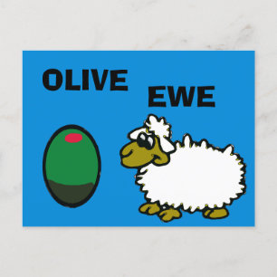 Postale Carte Olive comique