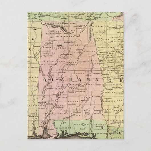 Postale Carte Olney des États du Sud (Devant)