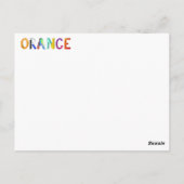 Postale Carte orange (Dos)