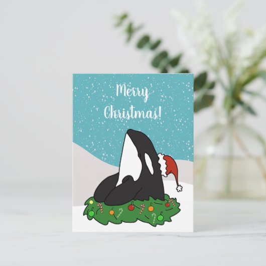 Postale Carte Orca Noël (Debout devant)