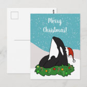 Postale Carte Orca Noël (Devant / Derrière)