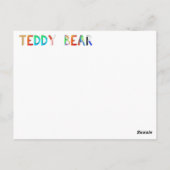 Postale Carte Ours Teddy (Dos)