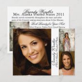 Postale Carte Pageant Autograph/Comp (Devant / Derrière)