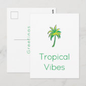 Postale Carte palmier tropical (Devant / Derrière)