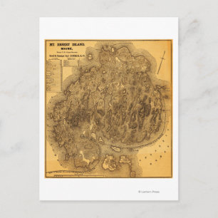 Postale Carte panoramique de l'île du Désert du Mont