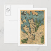 Postale Carte panoramique de Sydney, Australie (Devant / Derrière)